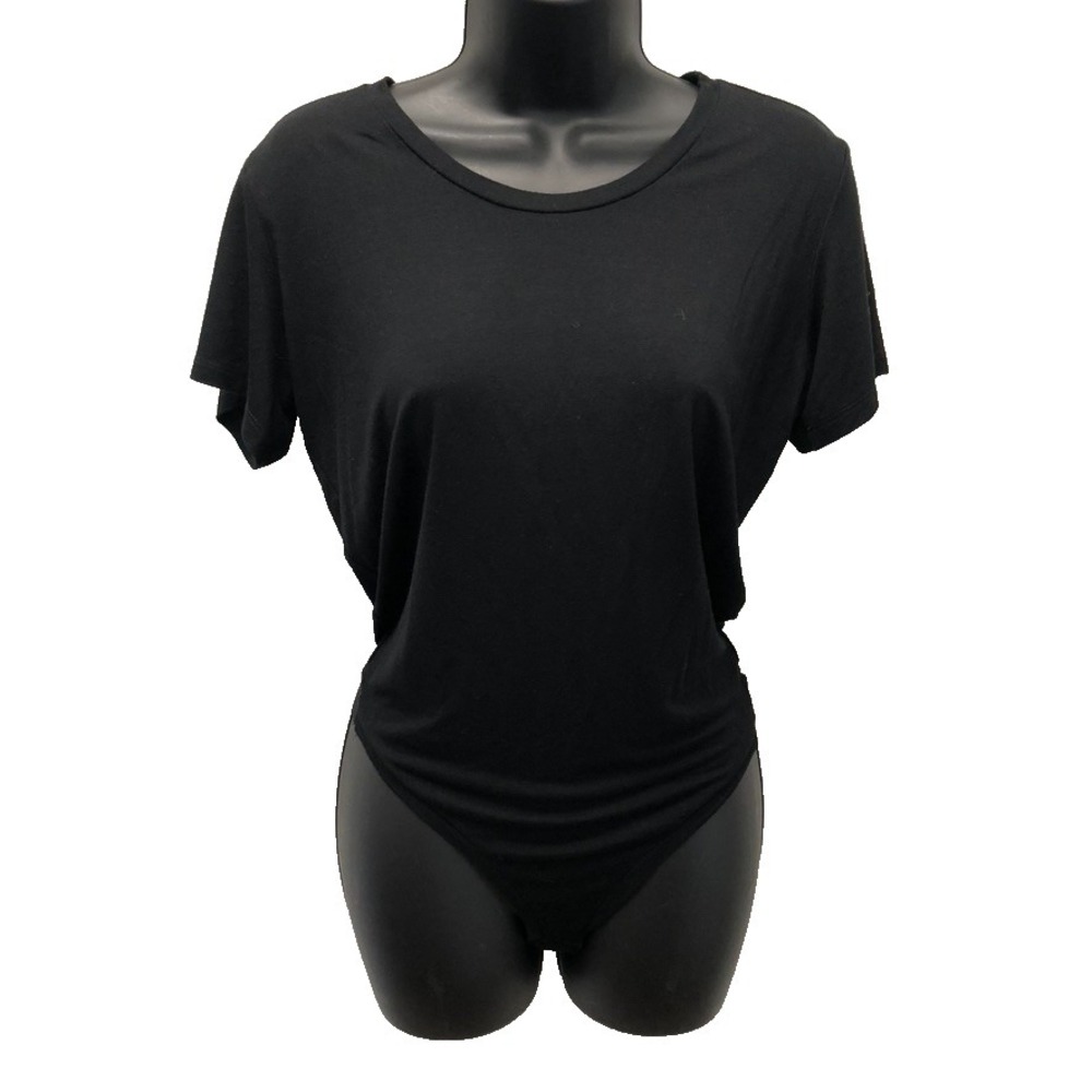 Alix Blouse Top Womens Small Black‎ Short Sleeve Comfort Minimalist Made In USA